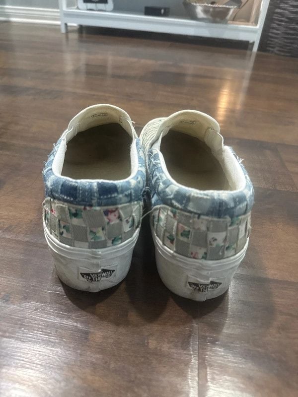 Vans Vans Classic Slip-On Stackform Woven Denim Floral Platform Sneakers📝 Size 9.5 7