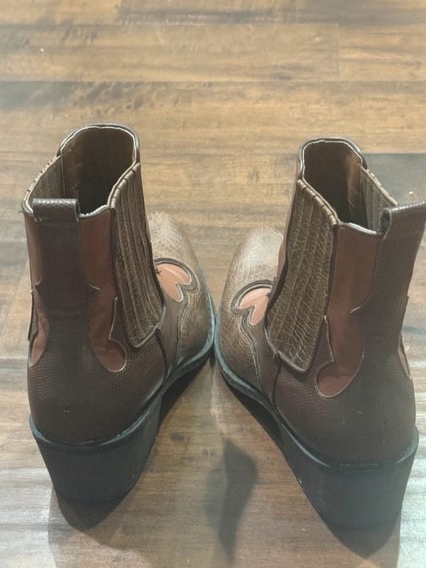 Coconuts by Matisse Brown Vegan Cavalier Western Ankle Boots 8