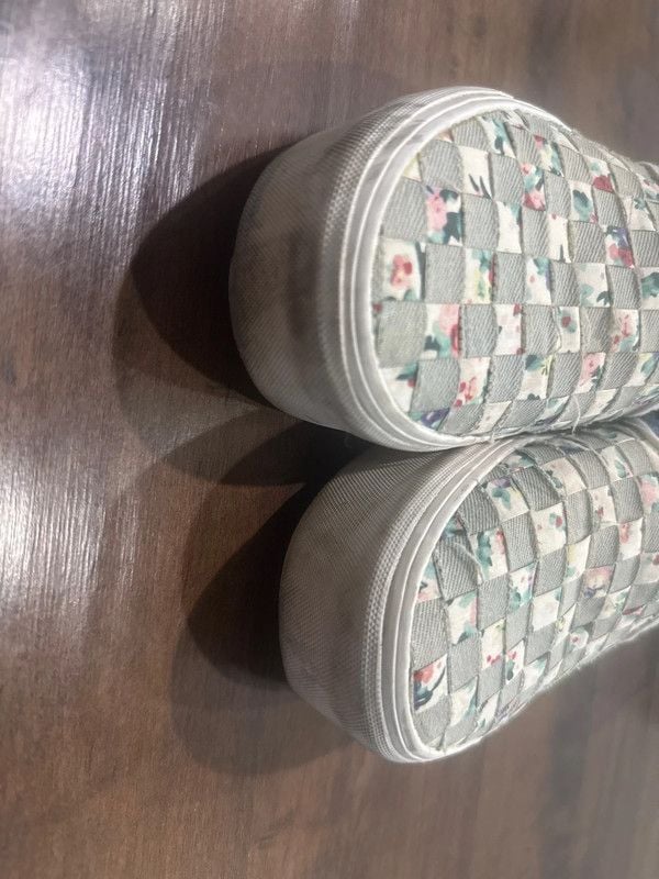 Vans Vans Classic Slip-On Stackform Woven Denim Floral Platform Sneakers📝 Size 9.5 10