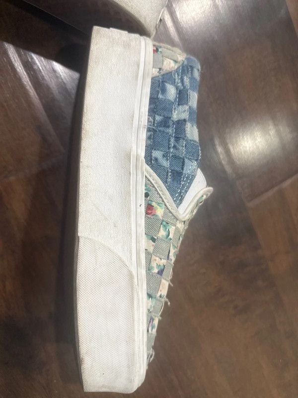 Vans Vans Classic Slip-On Stackform Woven Denim Floral Platform Sneakers📝 Size 9.5 12