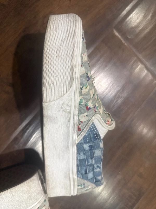 Vans Vans Classic Slip-On Stackform Woven Denim Floral Platform Sneakers📝 Size 9.5 13