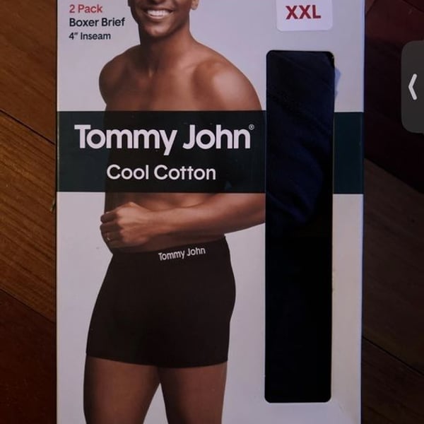 New Tommy John Cool Cotton Boxer Briefs 2 Pack - Black (XXL) $55 4”