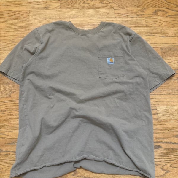 Carhartt Original Fit Pocket T-Shirt Tan Brown L Tall