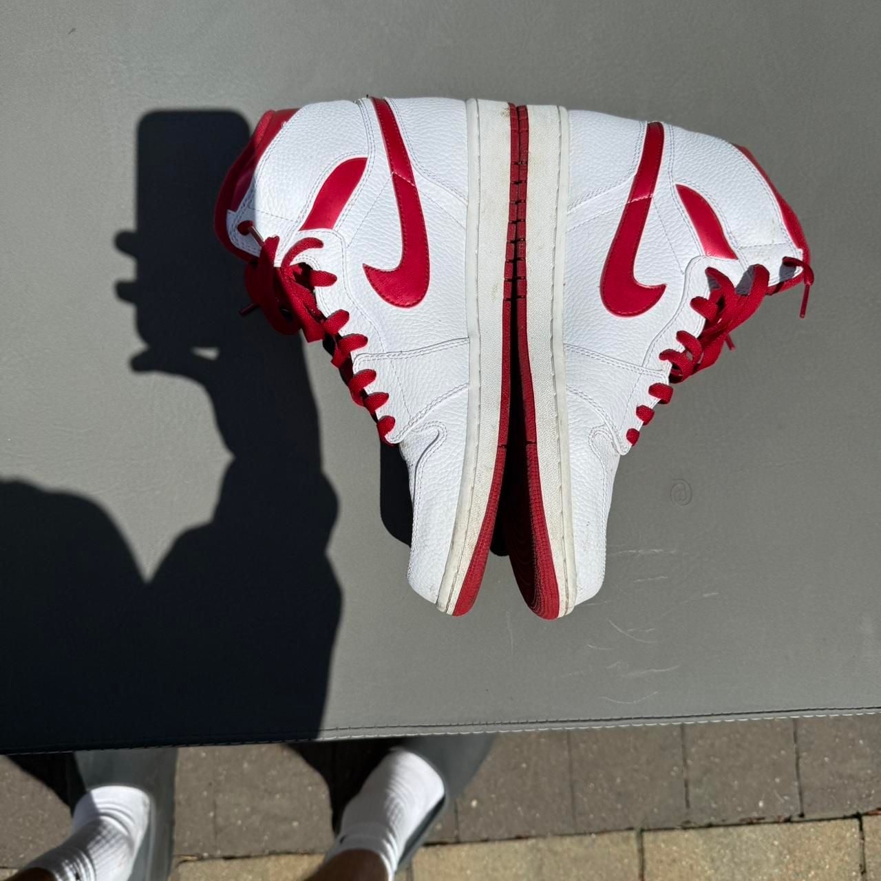 Jordan 1 Mid White Red Men's Sneakers 4