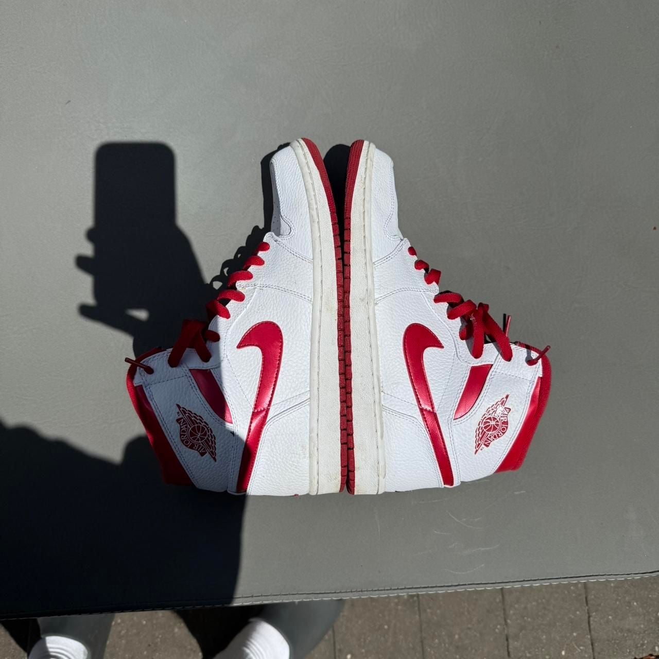 Jordan 1 Mid White Red Men's Sneakers 5