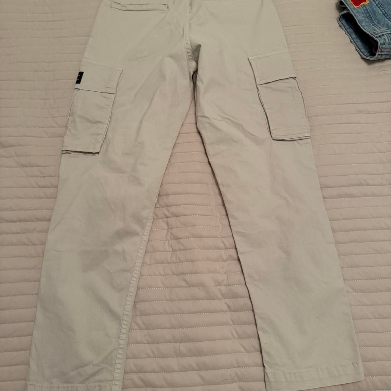 Zara Cream Cargo Pants 3
