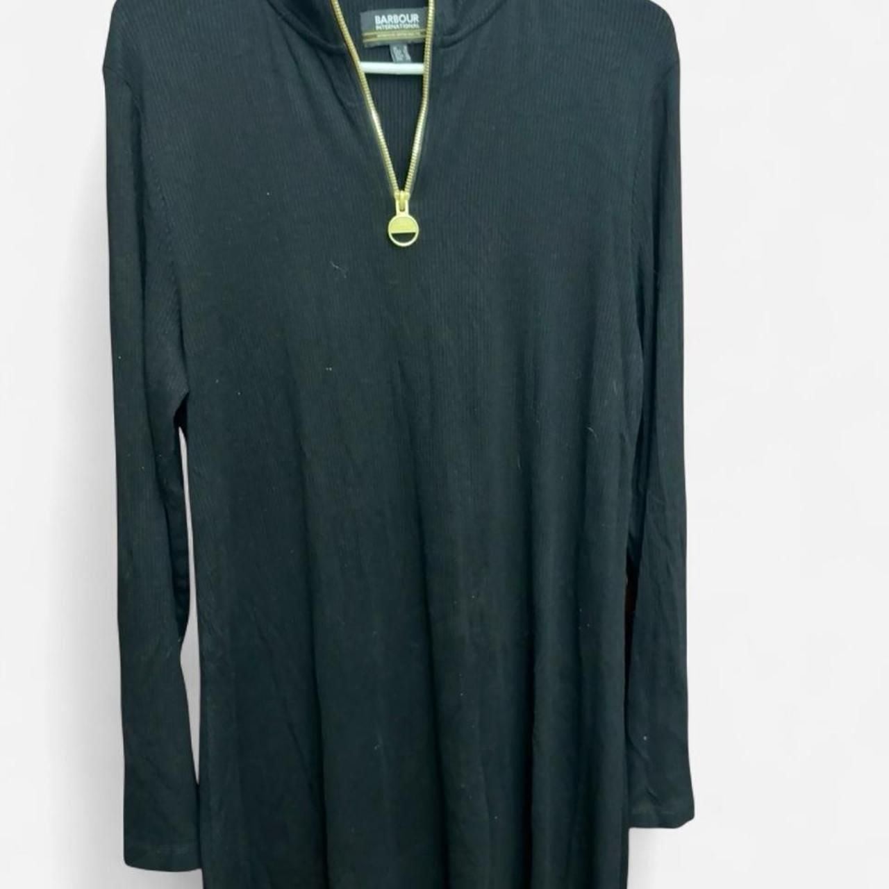 Barbour International Black Ribbed Long Sleeve Quarter Zip Dress 4