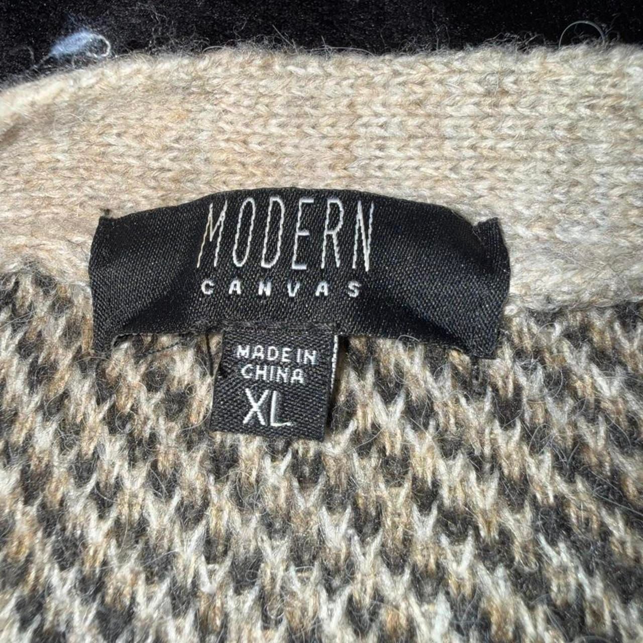 Modern Canvas Leopard Print Cardigan Sweater XL 4