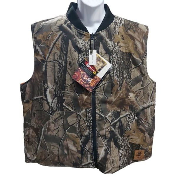 Bob Allen Vintage 90s Brown Real Tree Reversible Hunting Vest Men's Size XL