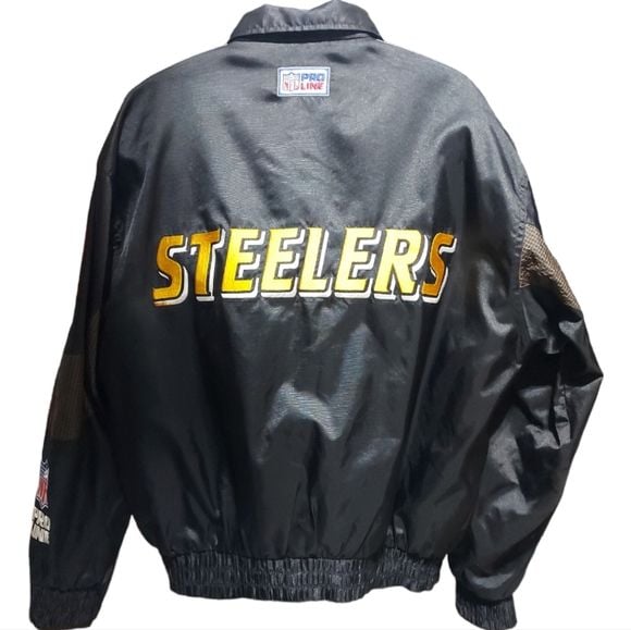 Vintage Pittsburgh Steeler's Jacket NFL Pro Line Logo Athletic Size Large 4