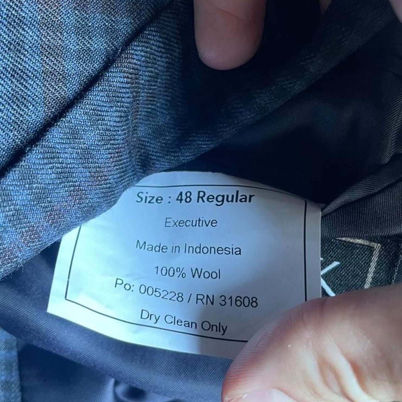 Jos A Bank Blazer 48R Navy Blue Striped Plaid Coat Wool 4