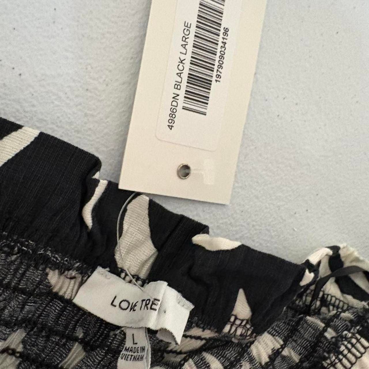 Love Tree Black and White Leaf Print Maxi Dress 3