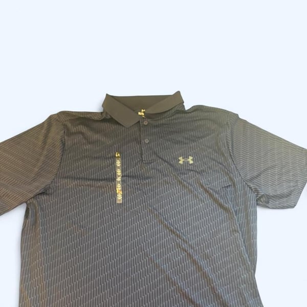 Under Armour Matchplay Printed Polo Shirt Navy Blue Large L Golf Athletic