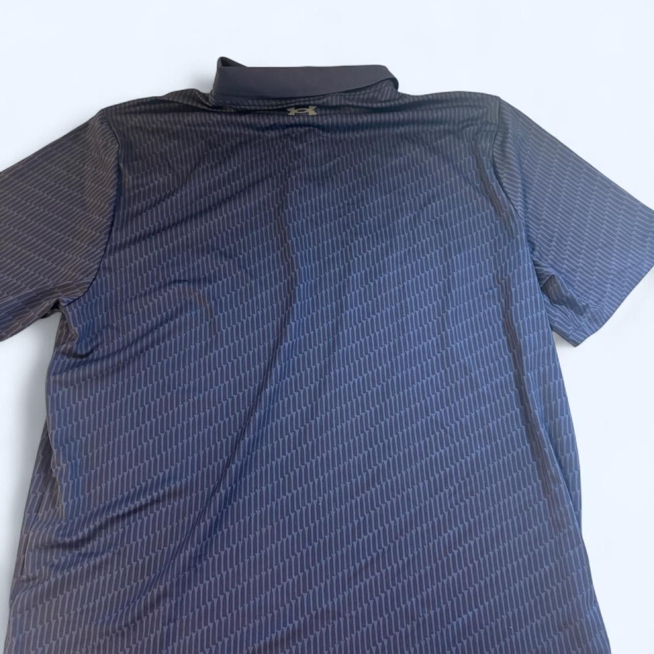 Under Armour Matchplay Printed Polo Shirt Navy Blue Large L Golf Athletic 3