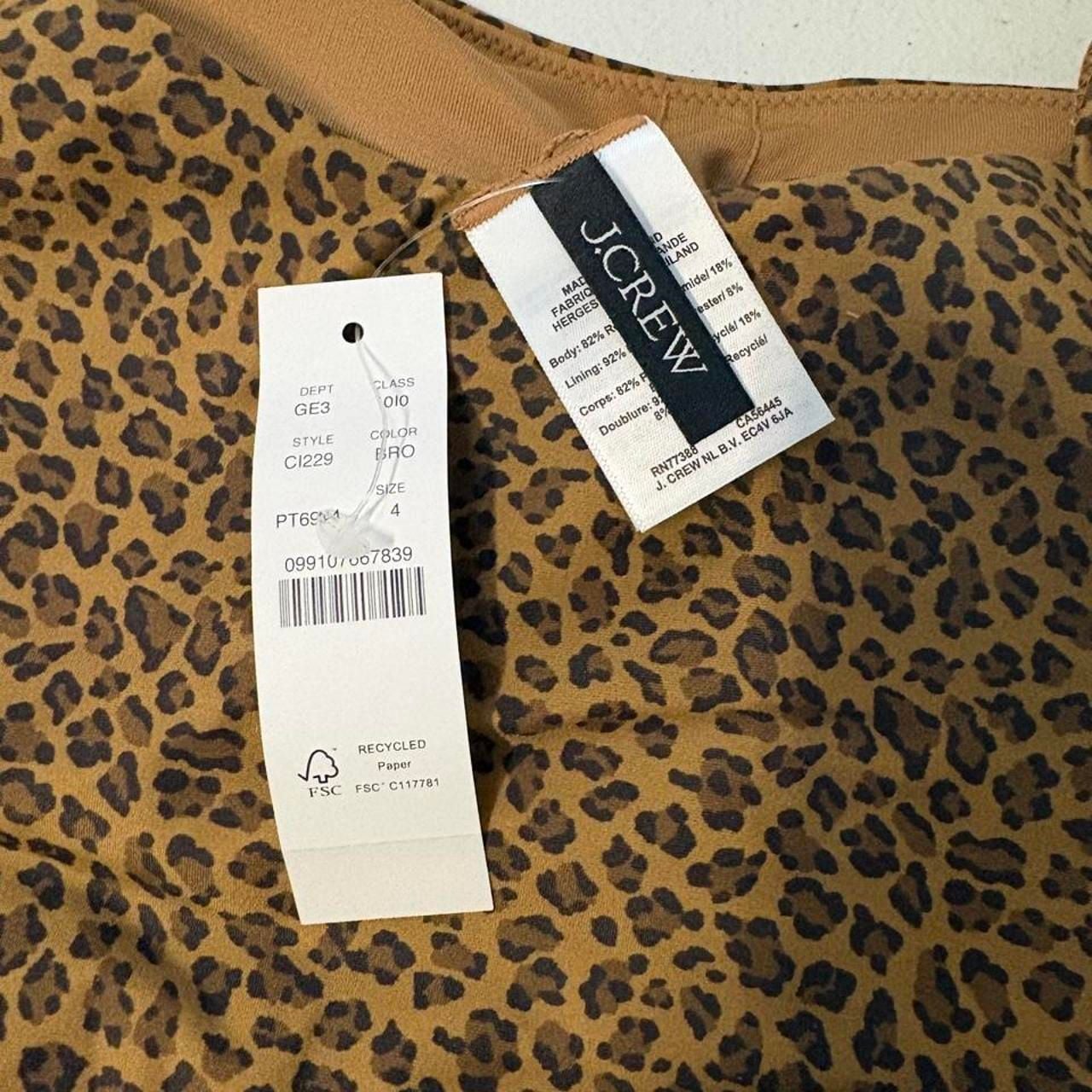 J.Crew Leopard Print One-Piece Swimsuit Size 4 CI229 4
