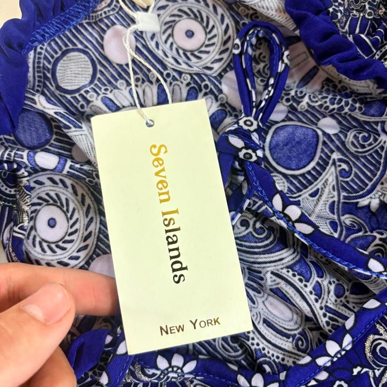 Seven Islands Blue Paisley Floral Maxi Dress 6