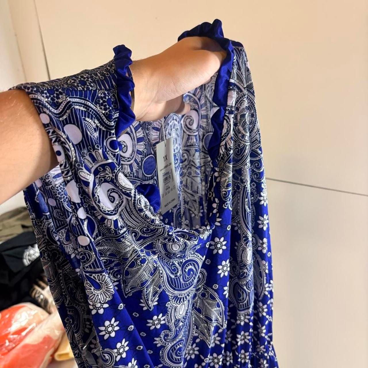 Seven Islands Blue Paisley Floral Maxi Dress 7