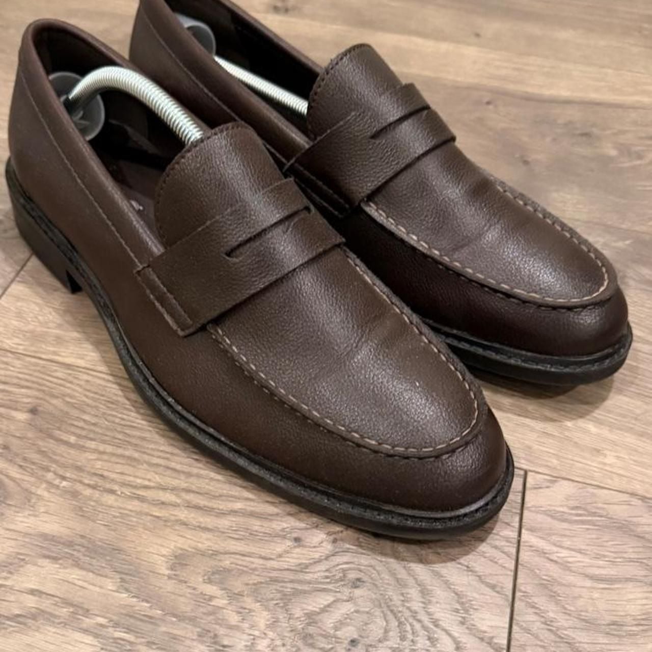 Abound Dark Brown Leather Penny Loafers 4
