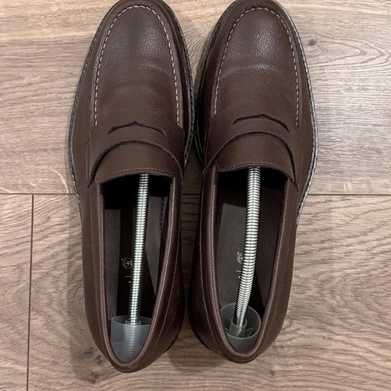 Abound Dark Brown Leather Penny Loafers 6