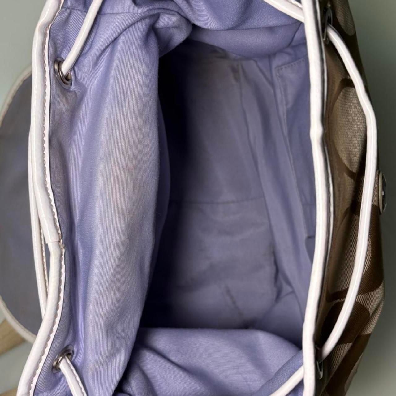 Coach Y2K Signature Monogram Daisy Backpack Khaki White 9