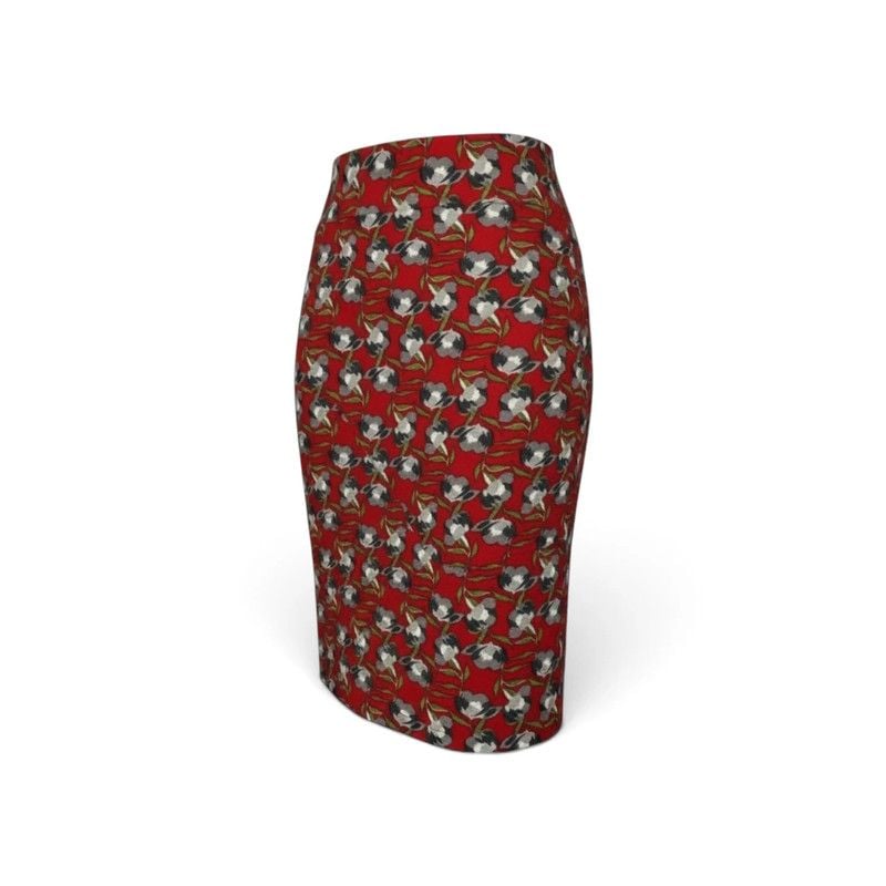 Lularoe Skirt. Red with flowers 3
