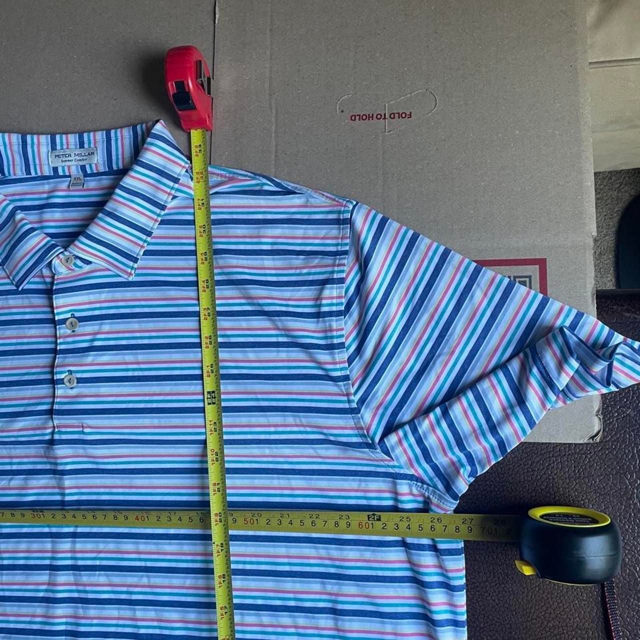 Peter Millar Summer Comfort Polo Men’s XXL Striped White Navy Pink Yellow 5