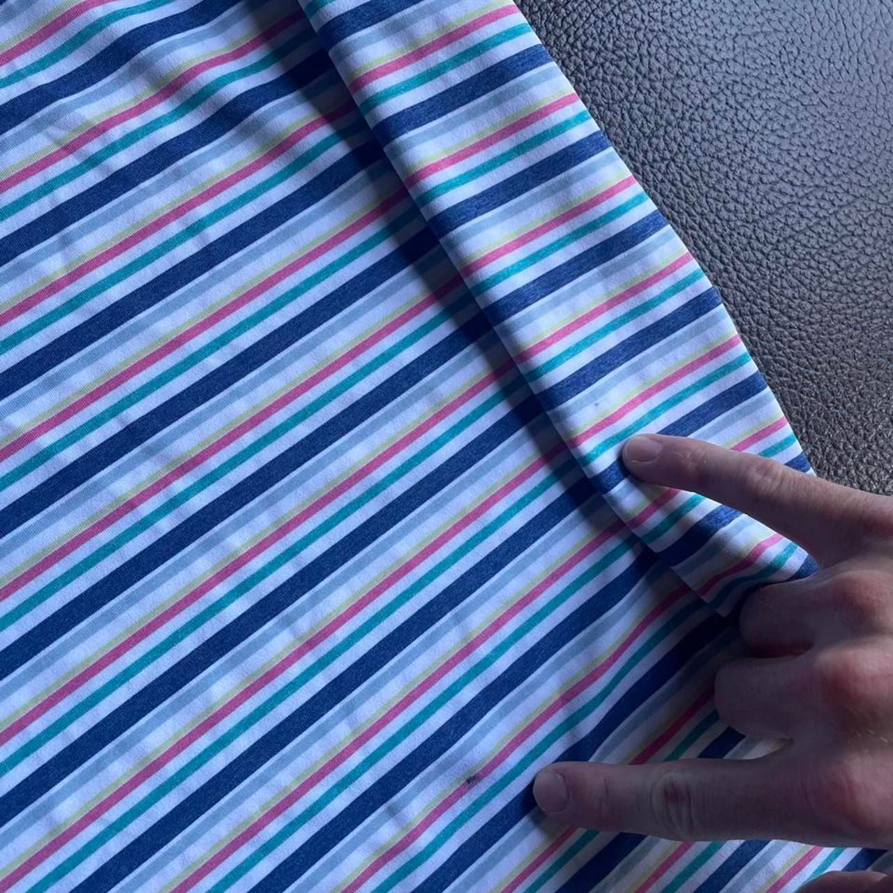 Peter Millar Summer Comfort Polo Men’s XXL Striped White Navy Pink Yellow 8