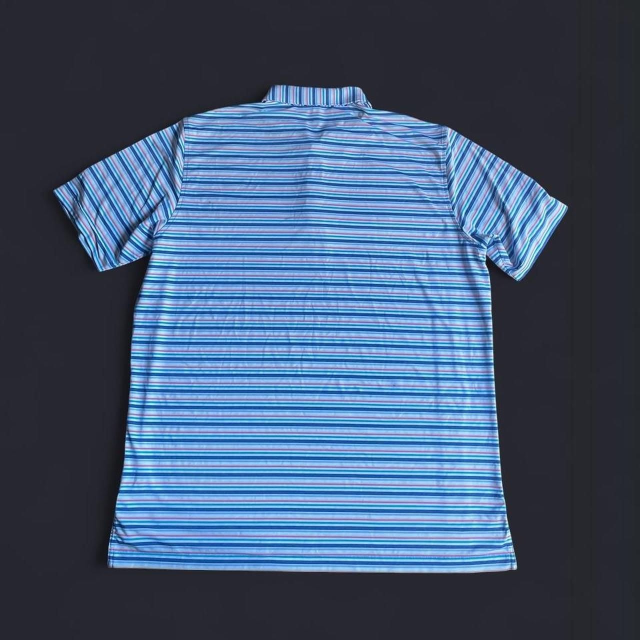 Peter Millar Summer Comfort Polo Men’s XXL Striped White Navy Pink Yellow 9