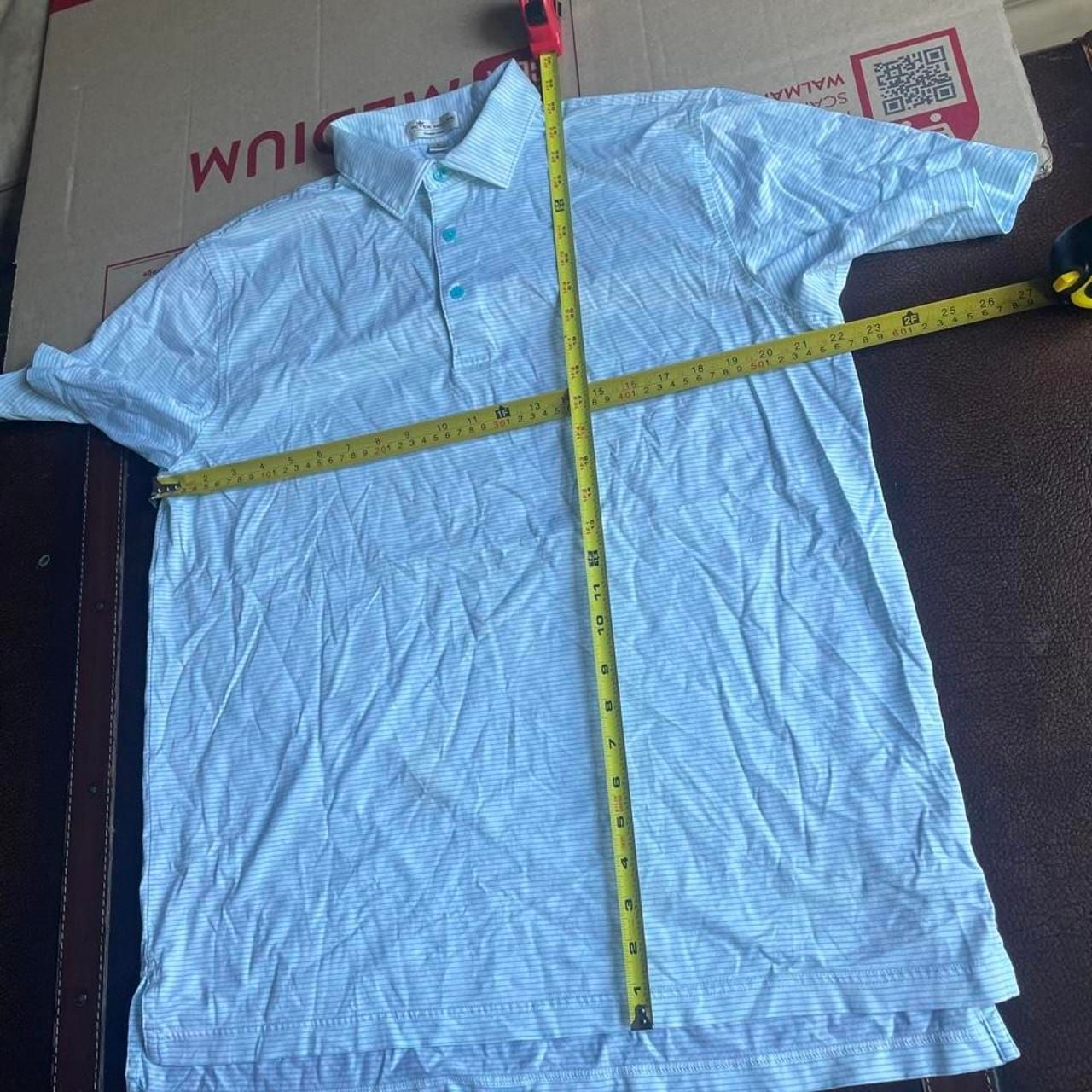 Peter Millar Polo Men’s Large Crown Ease White Light Blue Striped 6