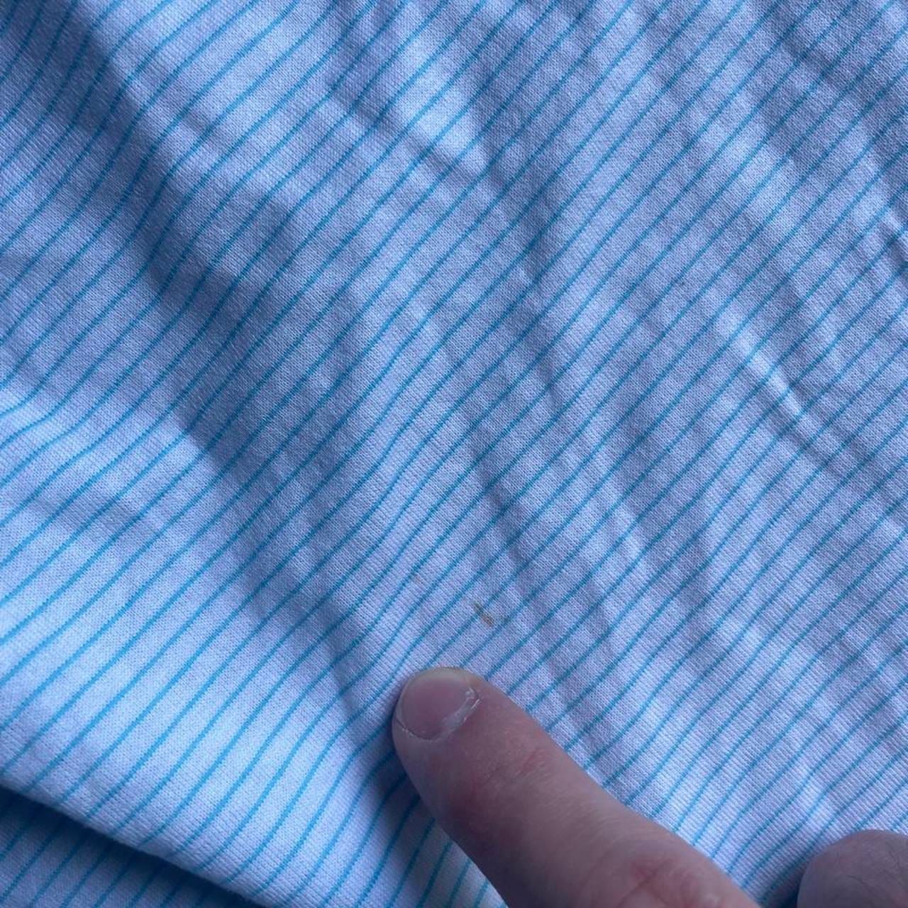 Peter Millar Polo Men’s Large Crown Ease White Light Blue Striped 8