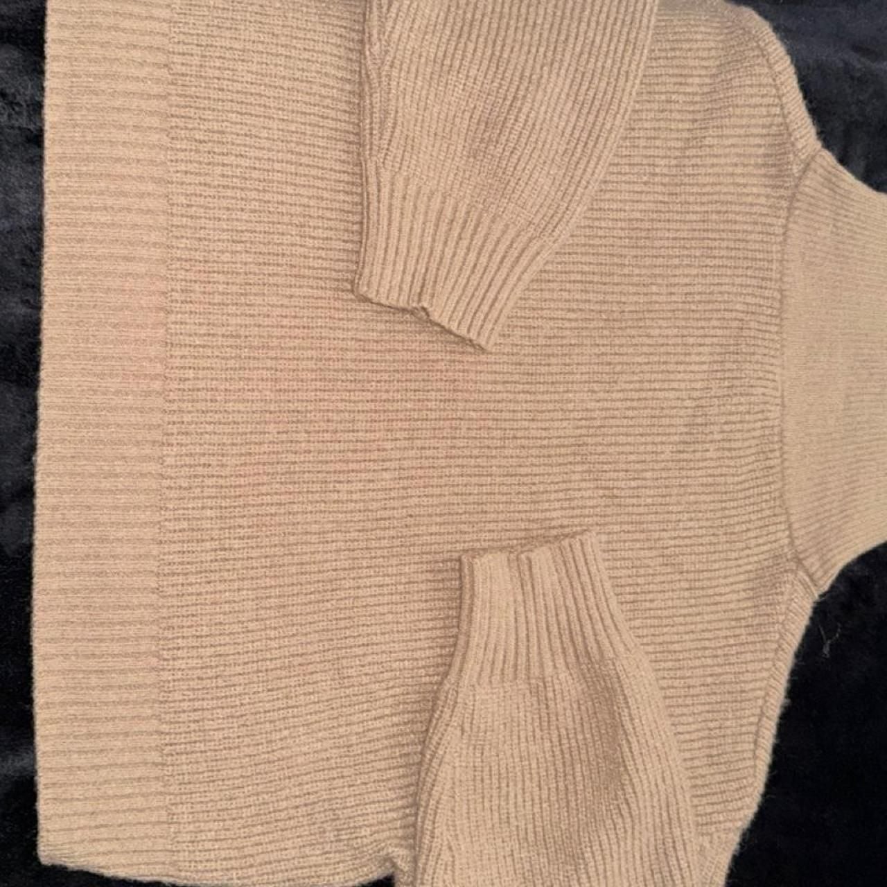 DAZY Tan Quarter Zip Ribbed Pullover Sweater 6