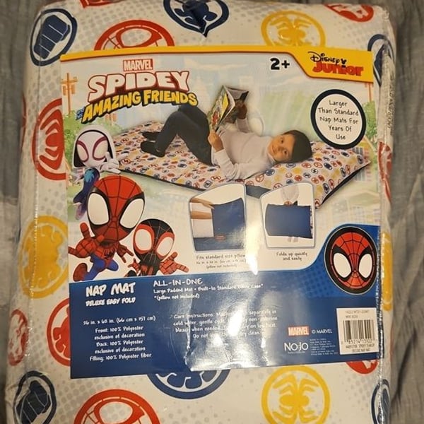 NWT Marvel Spidey & His Amazing Friends Kids Nap Mat Pillow Blanket