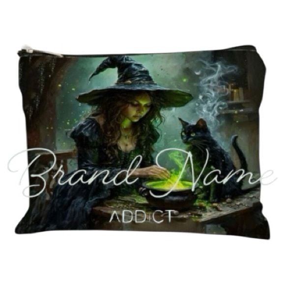 Witch Black Cat Potion Essential Travel Cosmetic Bag 2