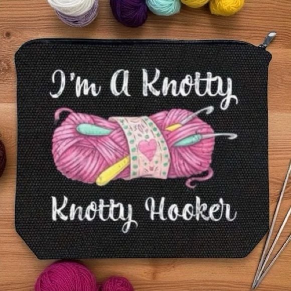 Black ‘I’m A Knotty Knotty Hooker’ Essential Travel Cosmetic Bag 2
