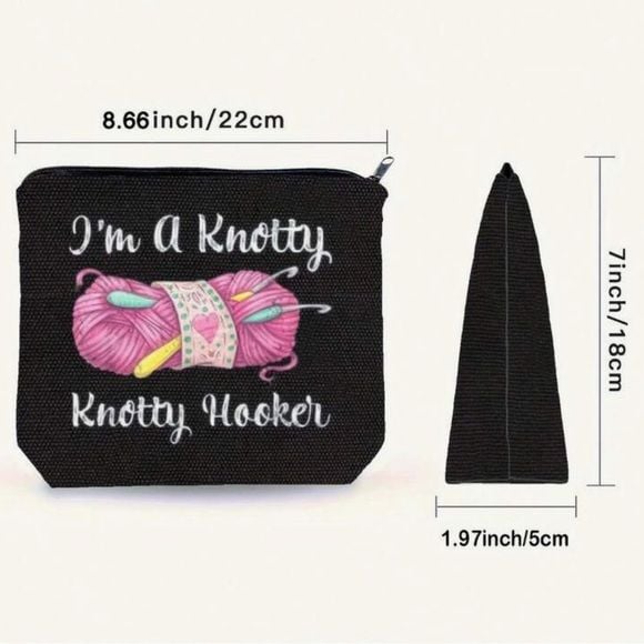 Black ‘I’m A Knotty Knotty Hooker’ Essential Travel Cosmetic Bag 3