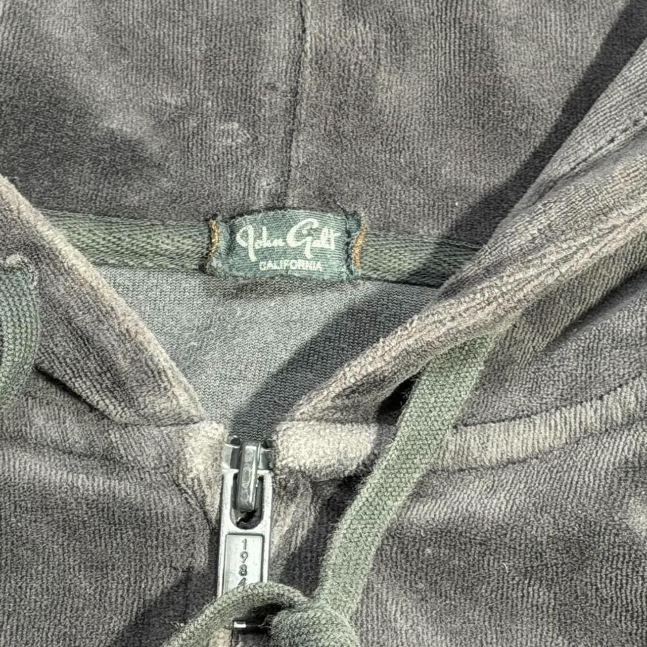 John Galt Velour Cropped Zip Up Hoodie 3