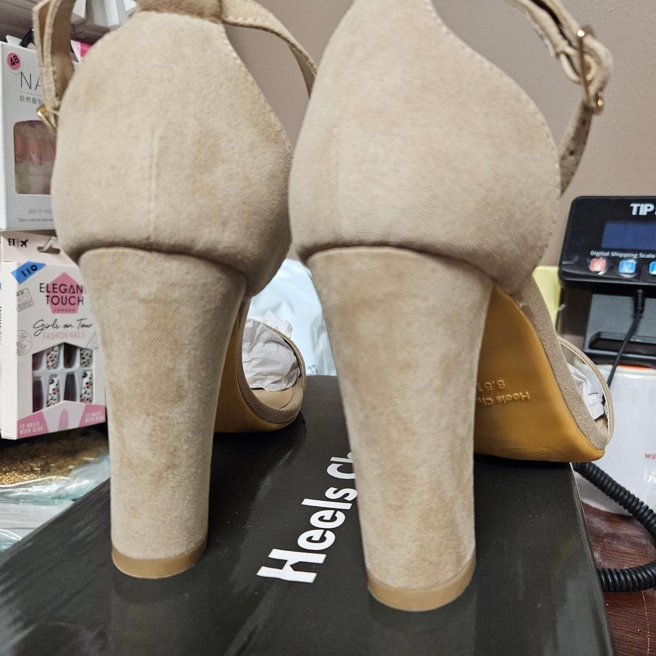 Heels Charm Ankle Strap Block Heel Sandals Tan Size 8.5M 3