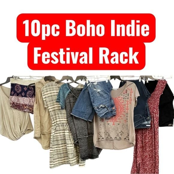 10pc Bundle Indie Boho Festival Capsule Wardrobe Rack Summer Flowy ComfortCore 1