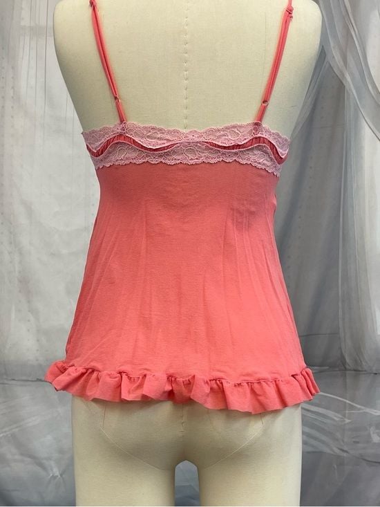 Vintage Victoria's Secret Angels Milkmaid Camisole Lace-Trim Chemise Nylon Mesh 7
