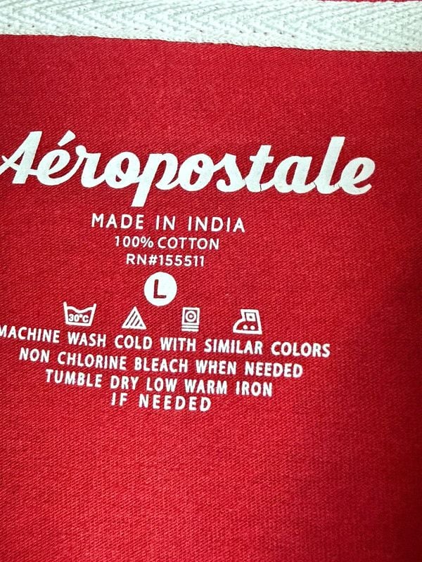 Aeropostale Layered Baseball Jersey Shirt Red 4