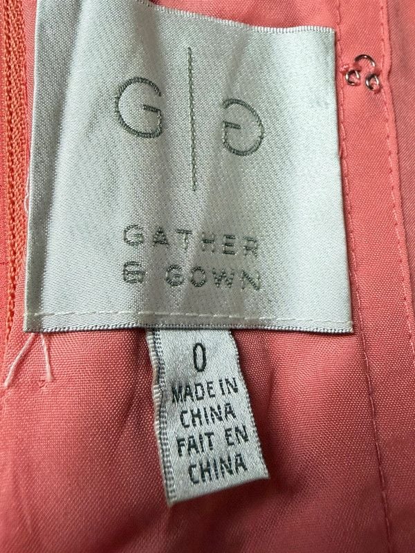 Gather and Gown Coral Madison Strapless Chiffon Bridesmaid Dress - Size 0 6
