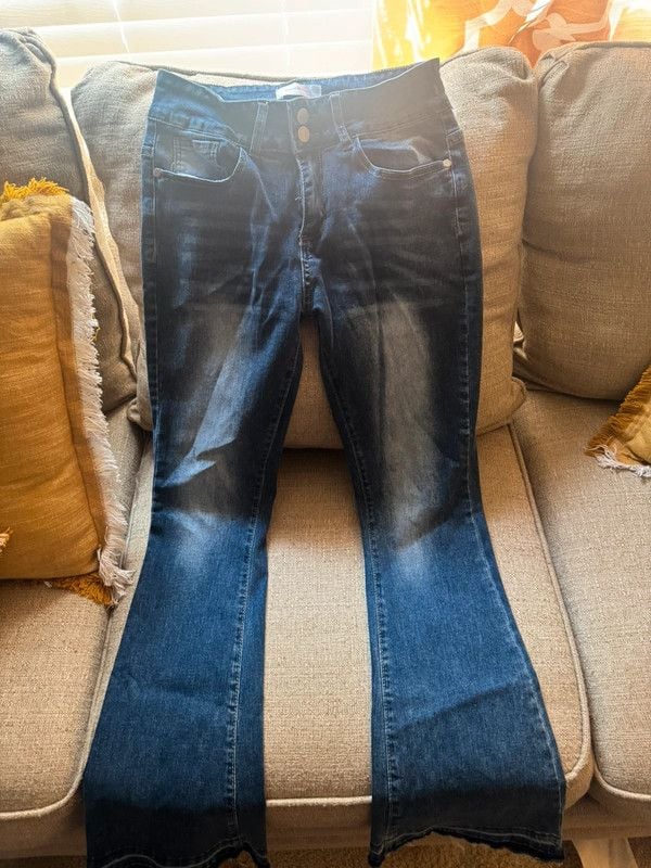 Bamboo Jeans Dark Wash Flare Jeans Size 9 3