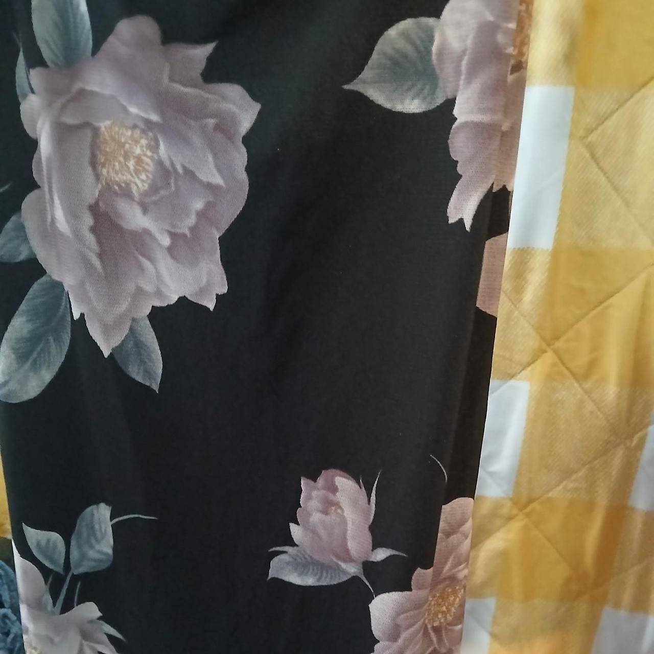 Black Floral Maxi Dress Spaghetti Straps 2
