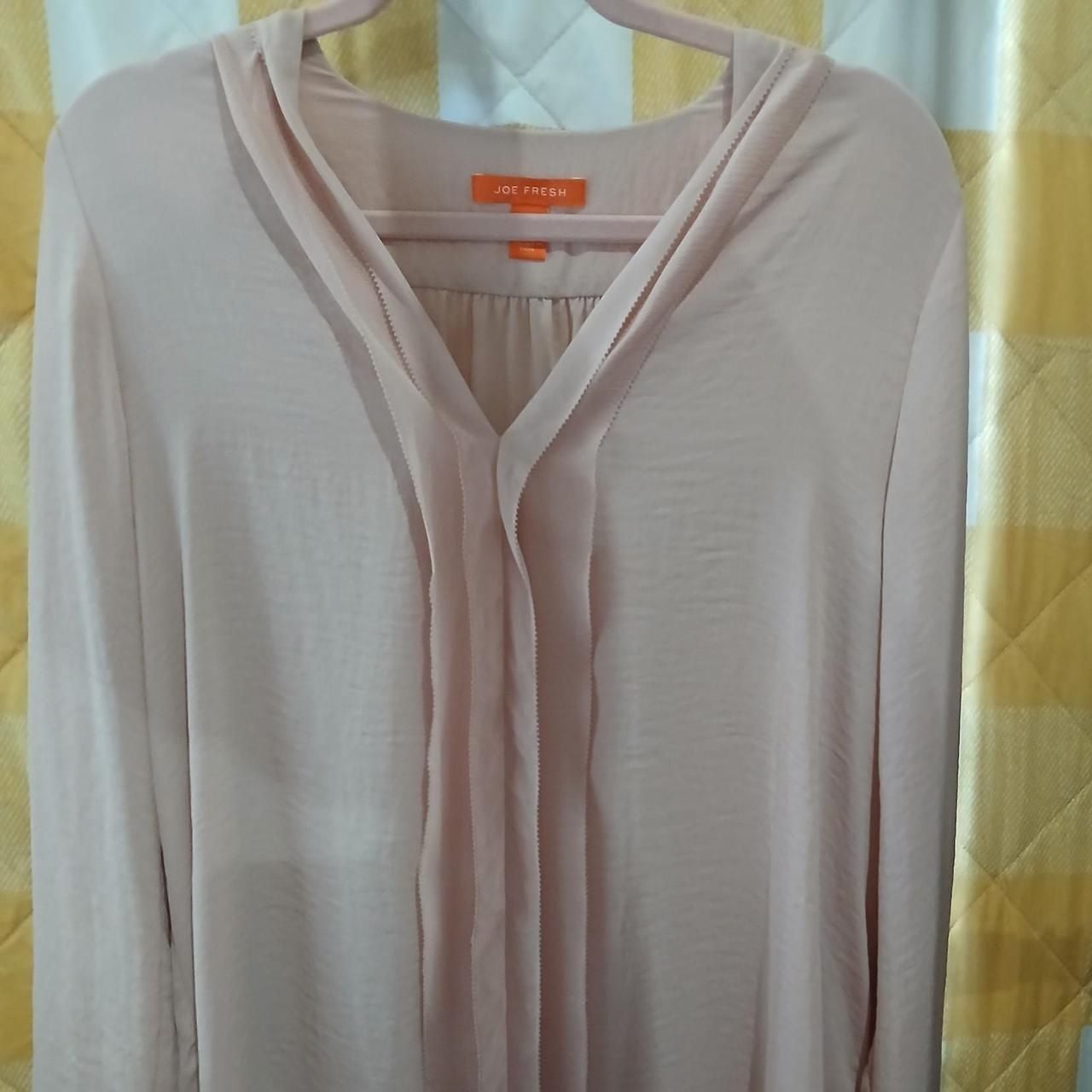 Joe Fresh Pink Long Sleeve Pleated Blouse 1