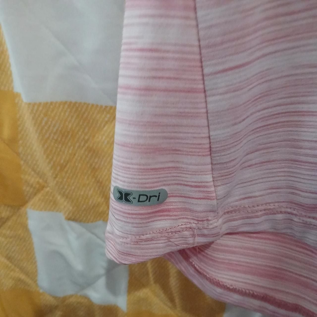 RBX X-Dri Pink Striped V-Neck Athletic T-Shirt 6