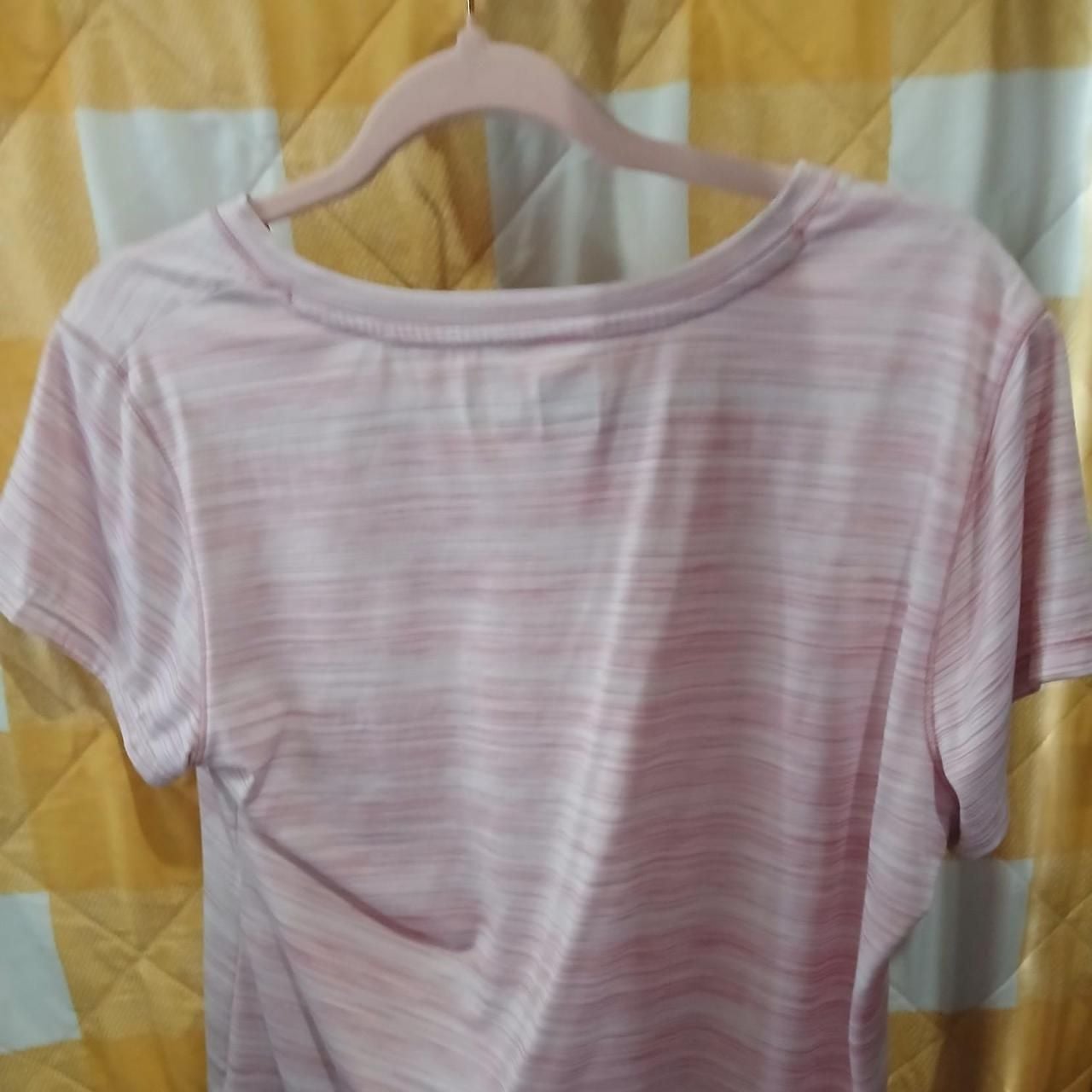 RBX X-Dri Pink Striped V-Neck Athletic T-Shirt 9