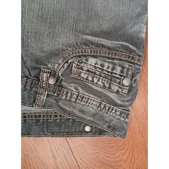 Axel Brand Men's Gray Medium Wash Straight Leg Denim Jeans 5-Pocket Logo 15