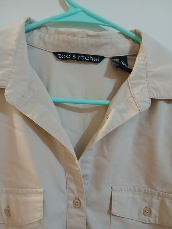 Zac & Rachel Women's Cream Button-Front Shirt 7