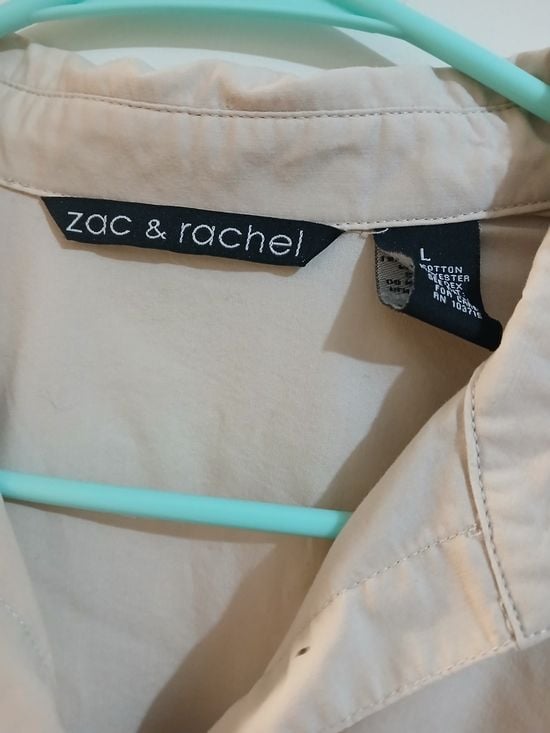 Zac & Rachel Women's Cream Button-Front Shirt 8