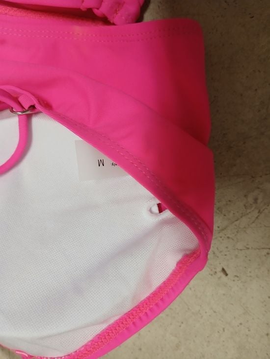 Women's Hot Pink Two-Piece Bikini Set with Adjustable Ties 2